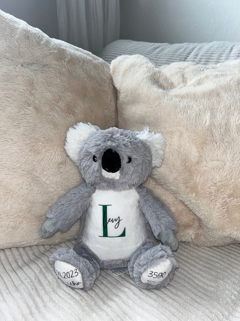 Personalisiertes Kuscheltier/ Stofftier / Geschenk zur Geburt / Geschenk Kinder / Geschen Weihnachten / Geschenk Geburtstag / Geschenk Taufe Koala