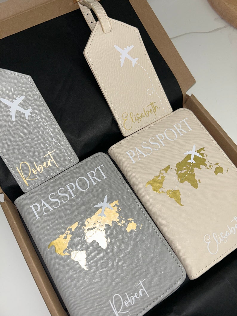 Kofferanhänger / Passporthülle / Passhülle / Reise Set / Reisepasshülle personalisiert / Hülle für Reisepass / Travel Set / Geschenk Bild 3