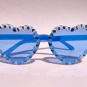 SALE: &quot;Can&#39;t Stop Won&#39;t Stop&quot; Herz Sonnenbrille, verzauberte Sonnenbrille, lustige Festival Brille, individuelle Brunch Sonnenbrille