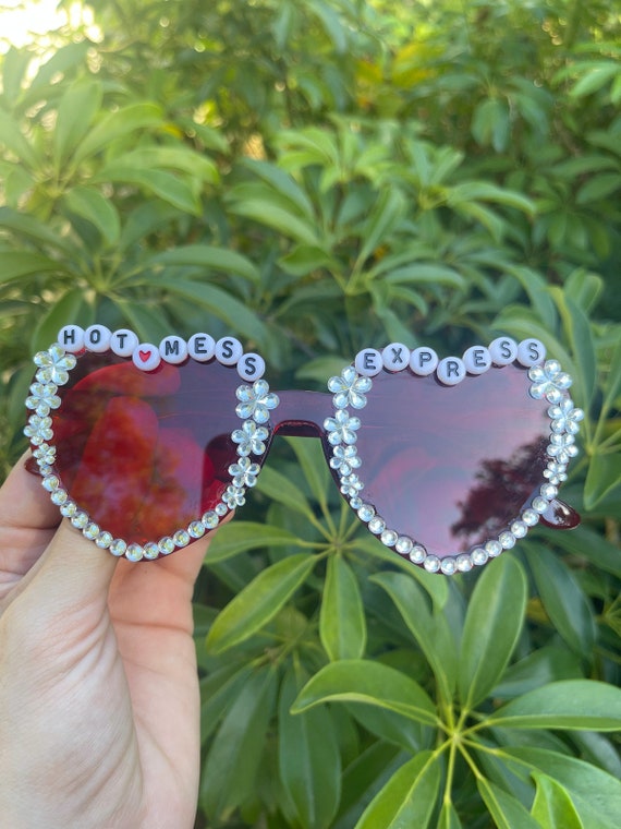 SALE: Hot Mess Express Heart Sunglasses, Bedazzled  display picture 2