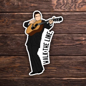 Johnny Cash Sticker OR Magnet - Country Music - Retro - Classic - Walk the Line - Laptop Hydroflask Water Bottle - Cute Gift - Pop Culture