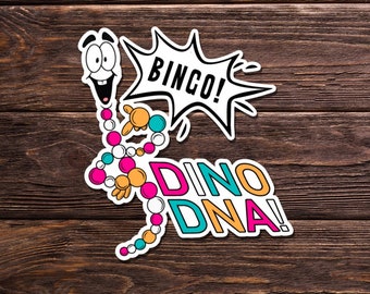 Jurassic Park Sticker OR Magnet - Dino DNA - Dinosaur - Classic Movie - Funny Sticker - Laptop Hydroflask Water Bottle Vinyl Decal