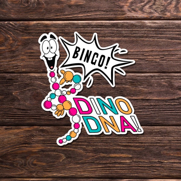 Jurassic Park Sticker OR Magnet - Dino DNA - Dinosaur - Classic Movie - Funny Sticker - Laptop Hydroflask Water Bottle Vinyl Decal
