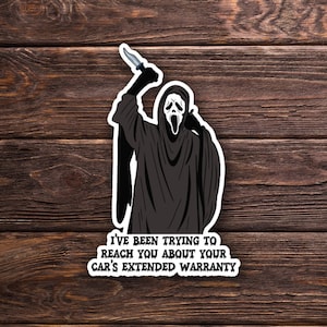 Ghostface Sticker OR Magnet - Scream - Spooky - Halloween - Funny - Hand Drawn  - Laptop Hydroflask Water Bottle Decal - Cute Gift