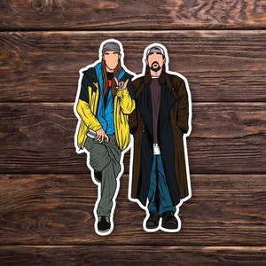 Jay and Silent Bob Sticker or Magnet - Clerks - Mallrats - Strike Back - Laptop Hydroflask Water Bottle Decal - Cute Gift - Pop Culture