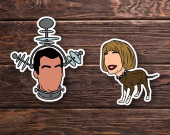 Mars Attacks Aufkleber ODER Magnet SET - SciFi - Sarah Jessica Parker und Pierce Brosnan- Alien Experiments - Tim Burton - Unerwartete Liebe