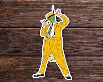 Adesivo o magnete della maschera - Jim Carrey - Commedia - Decalcomania per bottiglia d'acqua Hydroflask per laptop - Regalo carino - Cultura pop