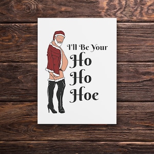 Biglietto d'auguri sexy per Babbo Natale - Biglietto di auguri divertente e inappropriato - Elefante bianco - Disponibile in 1, 10, 30 e 50 pezzi