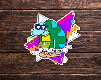 Rocko's Modern Life Sticker OR Magnet  - Nickelodeon - Filburt - Fishsticks - 90s - Holographic - Laptop Hydroflask Water Bottle Gift