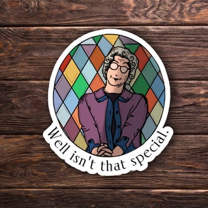 Church Lady Holographic Sticker OR Magnet - Dana Carvey - SNL Classic - Funny Sticker - Laptop Hydroflask Water Bottle Vinyl Decal