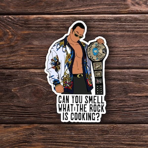 The Rock - Sticker or Magnet! - Dwayne Johnson -WWF - WWE- Nostalgia - 90s Wrestling- Funny Sticker - Laptop Hydroflask Water Bottle Decal