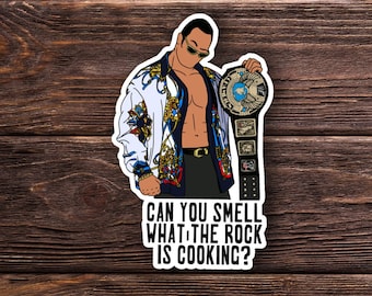 The Rock - Sticker or Magnet! - Dwayne Johnson -WWF - WWE- Nostalgia - 90s Wrestling- Funny Sticker - Laptop Hydroflask Water Bottle Decal