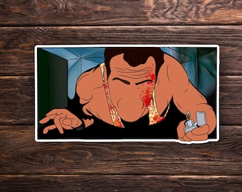 Die Hard pegatina o imán - Bruce Willis - Película de Navidad - Película clásica - Pegatina divertida - Calcomanía de vinilo de botella de agua de hidroflask portátil