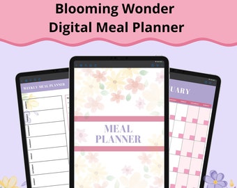 Digital Weekly Meal Planner, Digital Meal Planner, iPad planner, Meal Prep, GoodNotes, Meal Planner, Meal Plan Template, Grocery List