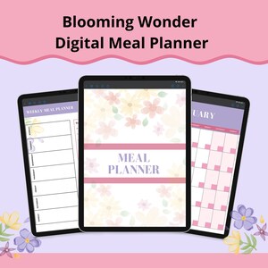 Digital Meal Planner Bundle to simplify meal planning and meal prep, iPad planner, GoodNotes compatible, grocery list, expense tracker