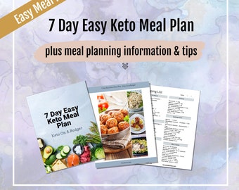 7 Day Easy Keto Meal Plan, Keto Diet Plan, Keto On A Budget, Easy Low Carb Keto Friendly Meal Plan