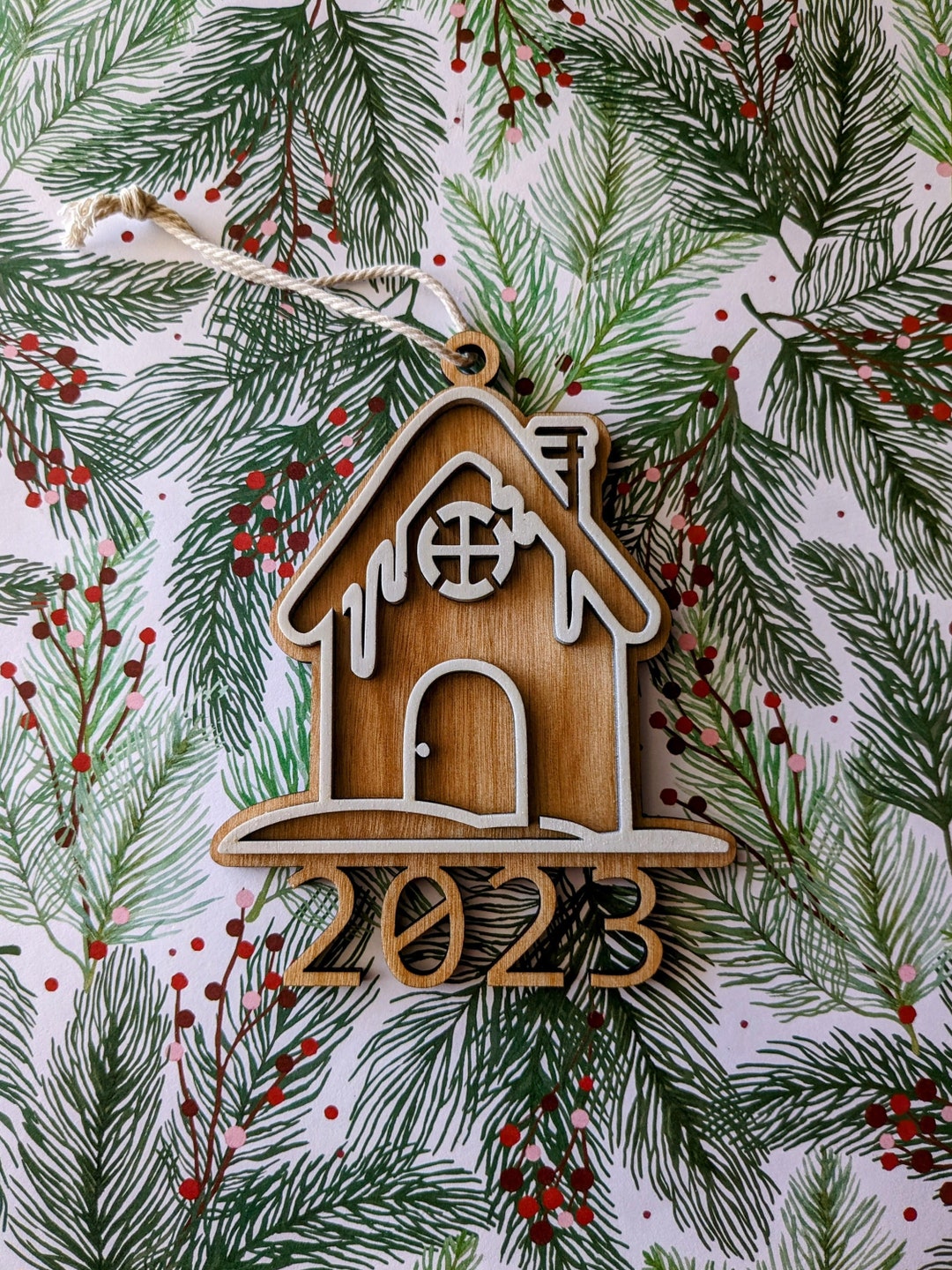 Gingerbread Christmas Ornament , Year Christmas Ornament , Laser Cut