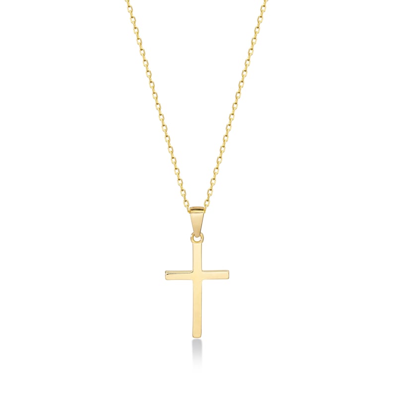 14k Solid Gold Cross Neclace for Women Classic Crucifix Pendant Necklace Guardian Angel Religious Jewelry Gift for Her, Valentine Gift image 6