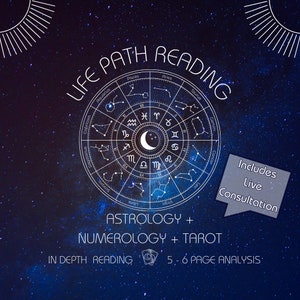 Life Path Reading + Live Consultation | Astrology, Numerology, and Tarot