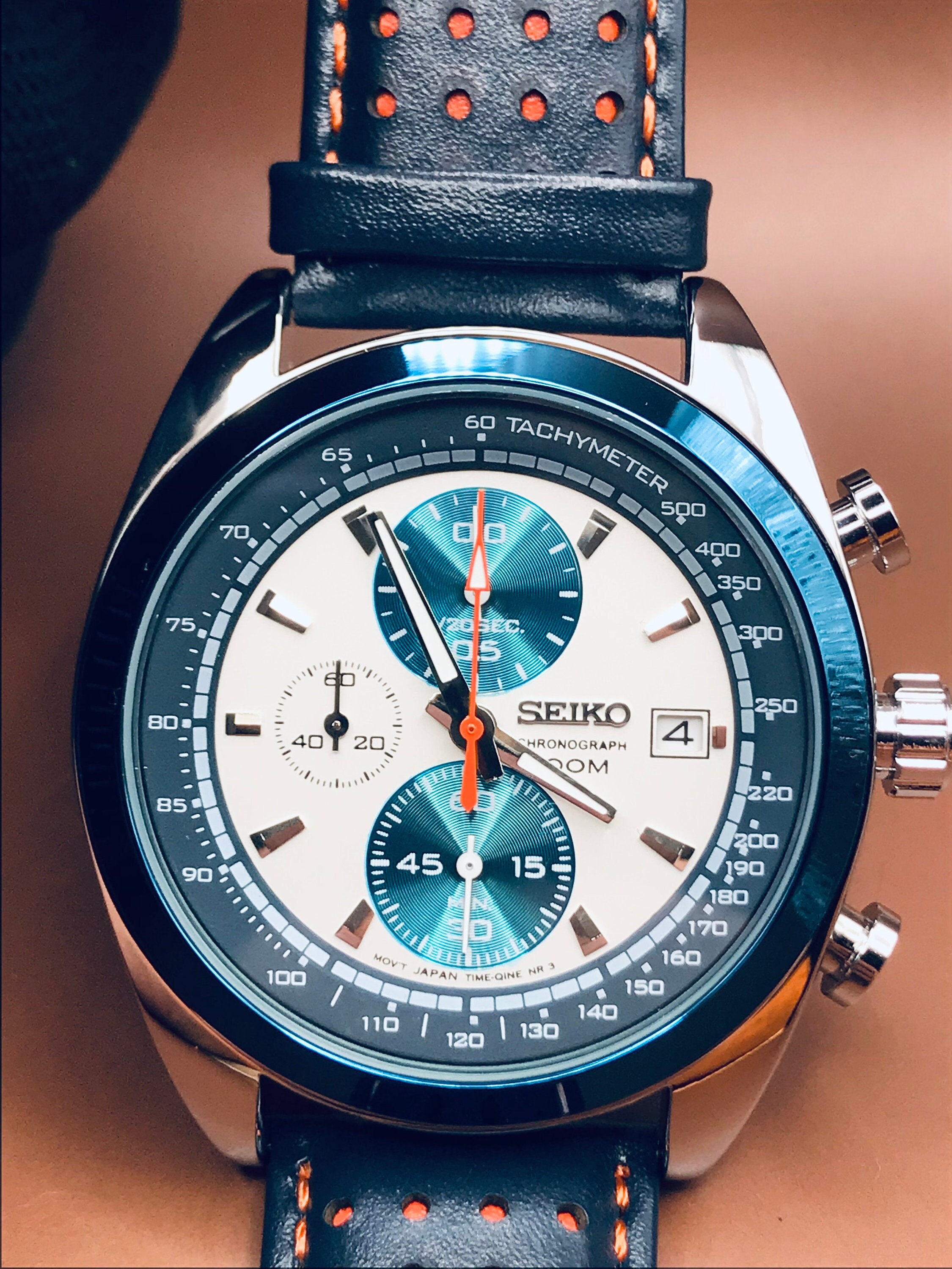 New 44mm Seiko Homage Panda Chronograph Wrist Watch Co-axial - Etsy