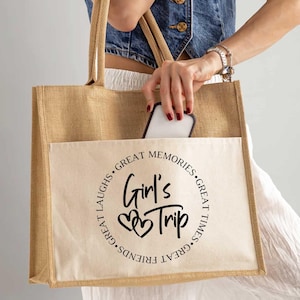 Girls Trip Tote Bag, Girls Trip Bag, Girls Weekend Tote, Trip Favors, Girls Weekend, Vacation Gift Bag, Gift for Girls Trip