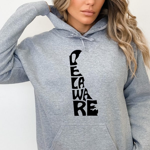 Delaware Map Hoodie, Delaware Clothing, Travel Sweatshirt, Delaware State Sweatshirt, Delaware Souvenir, Delaware Lover Gift, Vacation Gift