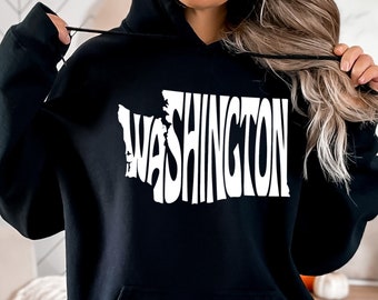 Washington Map Hoodie, Washington Sweatshirt, Washington Hoodie, Washington Lover, Washington Gift, Washington Pullover, Washington Souvenir