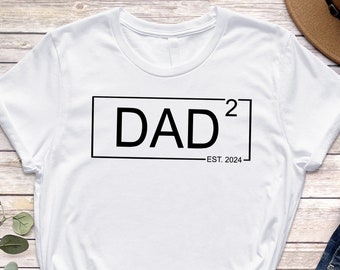 Camiseta personalizada para papá 2, camiseta del Día del Padre, regalo para papá de 2 hijos, camiseta unisex para papá, regalo para esposo, camiseta exponente para papá
