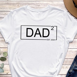 Chemise papa 2 personnalisée, t-shirt fête des pères, cadeau papa de 2 enfants, chemise papa unisexe, chemise papa, cadeau mari, t-shirt papa exposant