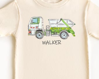 Personalized Garbage Truck Toddler Shirt, Recycle Birthday Tee