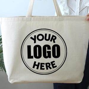 Custom Logo Zippered Tote Bag, Personalized Logo & Text Bag, Personalized Shopping Bag, Bachelorette Party Favor, Custom Logo Tote