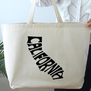 California Tote Bag, California Gift Bag, California Map Tote, Trendy California Bag, California State Bag, California Souvenir