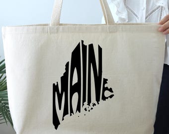Iconic Maine Tote Bag; Cotton Canvas Tote Bag 15