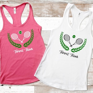Personalized Tennis Team Tank Top, Tennis Ball Tank Top for Her, Custom Tennis Team Top, Tennis Lovers Racerback, Tennis Coach Gift