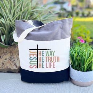 Jesus Tote Bag, Christian Tote Bag, Religious Gift, Bible Verse Christian Girl Gift, Church Gift, Faith Bag, Bible Tote Bag for Women