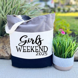 Girls Weekend 2024 Tote Bag, Vacation Tote Bag, Canvas Bags, Girls Trip Beach, Girls Weekend Gift Bag, Gift for Girls, Girls Trip Tote Bag