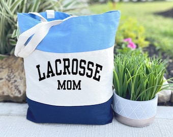 Lacrosse Mom Tote Bag, Canvas Tote Bag, Lacrosse Player Gift, Lacrosse Gifts for Mom, Lacrosse Coach Gift, Girls Lacrosse Tote Bag