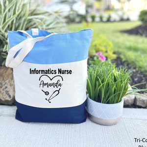 Personalized Informatics Nurse Tote Bag, Informatics  Nurse, Nurse Gift, Nurse School Gift, Canvas Tote Bag, Nurse Gift Idea, Informatics