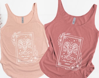 Aries Zodiac Sign Tank Top, Astrology Tee, Gift for Her