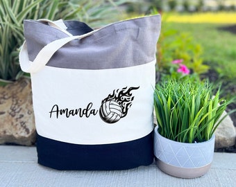 Custom Volleyball Tote Bag, Volleyball Player Tote Bag, Game Day Gift, Volleyball Player Gift, Volleyballer Gifts, Volleyball Coach Gift