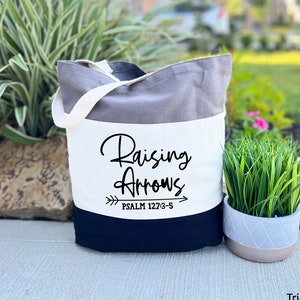 Christian Tote Bag, Mama Church Gift, Raising Arrows Tote, Bible Verse Bag, Bible Bag, Religious Tank Top, Canvas Tote Bag