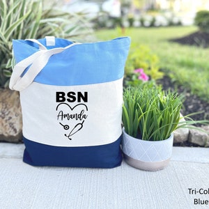 Personalized BSN Tote Bag, Bachelor of Science in Nursing, Gift idea, Nursing Graduate Gift, BSN Nurse Gift, Canvas Tote Bag, BSN Gift Bag