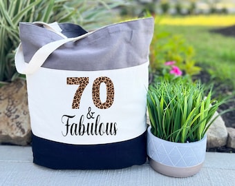 70 and Fabulous Tote Bag, Birthday Tote Bag, 70 Birthday, Cheers to 70 Years, 70th birthday Tote Bag, 70 Birthday Gift, Canvas Tote Bag