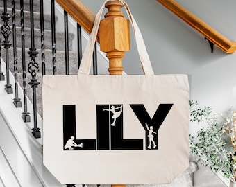 Custom Ice Skating Tote Bag, Skater Bag, Canvas Tote bag, Ice Skater Gift, Custom Ice Skating Bag, Gift for Her, Personalized Gift
