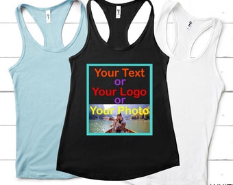 Custom Photo Tank Top, Custom Text Tank Top, Custom Logo Tank, Custom Text Tank Top, Personalized Gift, Custom Design, Custom Birthday Tank