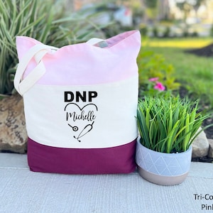 Personalized DNP Tote Bag, DNP Gift, Nurse Gift, DNP Tote Bag, Canvas Tote Bag, Doctor of Nursing Practice, Nurse Week Gifts, Gift for Her
