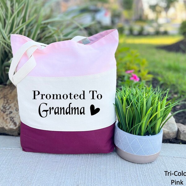 Promoted to Grandma Tote Bag, Promoted to Granny Tote Bag, Grandma Tote Bag, Pregnancy Reveal, Baby Announcement, Grandma To Be Gift