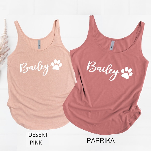 Custom Dog Name Tank Top, Dog Paw Tank Top, Custom Dog Mom Gift, Vet Tech Gifts, Dog Mom, Dog Paw Shirt,  Personalized Dog Sweatshirt