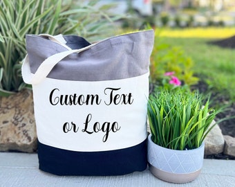Custom Text or Logo Tote Bag | Personalized Canvas Gift
