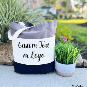 Custom Text Tote Bag | Personalized Canvas Bag with Your Logo, Perfect Gift & Promotional Tote for Events
